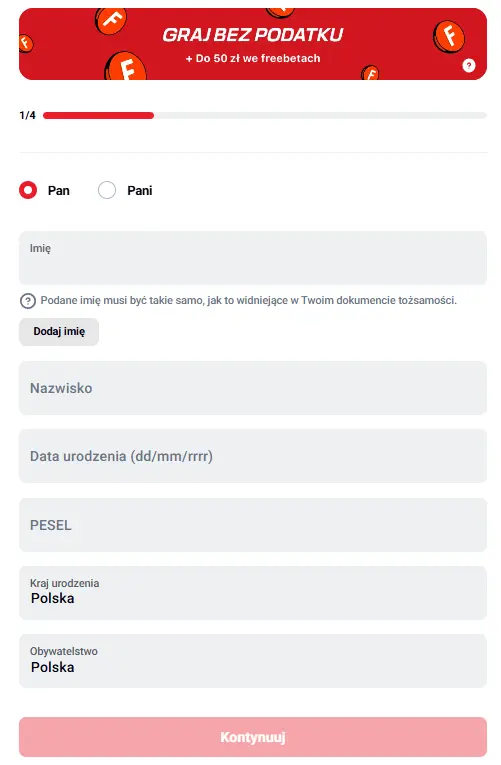 Rejestracja w kasynie BETCLIC PL